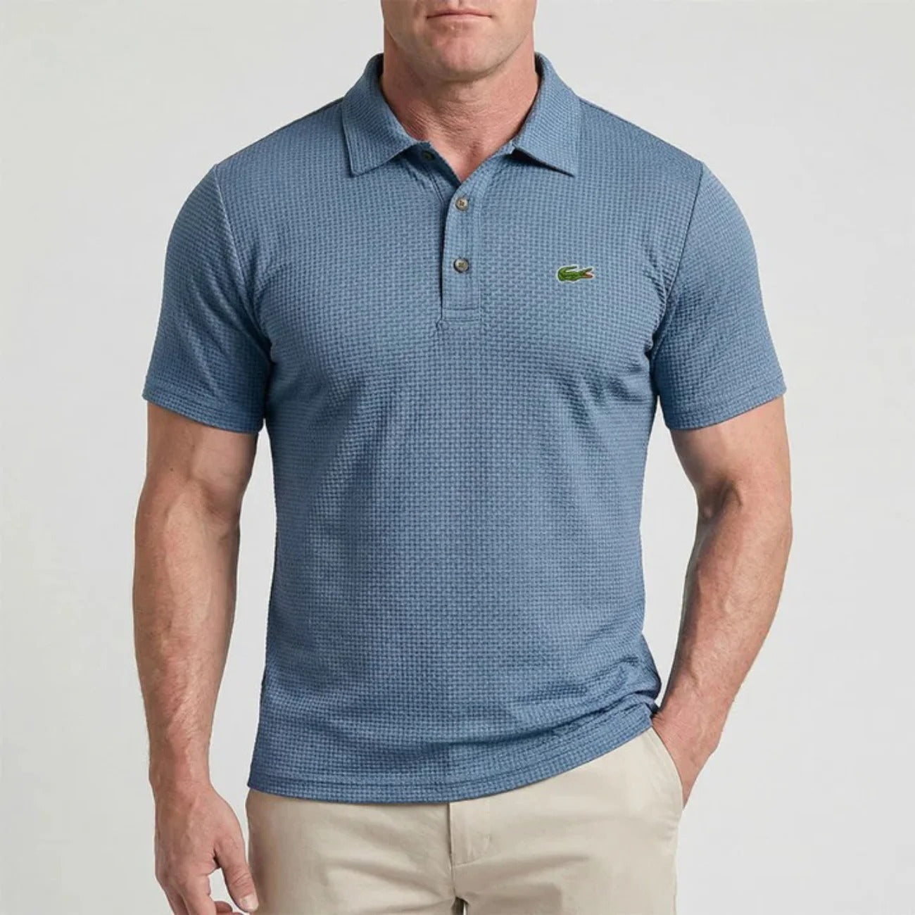 Herren-Polohemd mit Rautenmuster